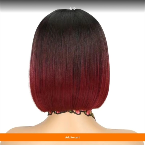 Beautiful Black & Red Wine Wig shoulder length - Picture 4 of 6